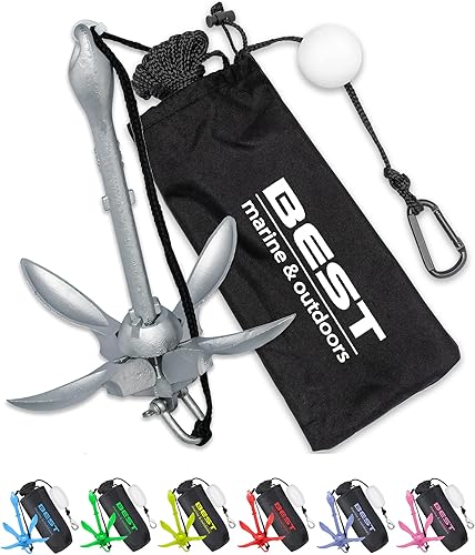 Miniatura 7 de Mejor marca marina y al aire libre Ancla para kayak, kit de sistema de anclaje de 3.5 libras para kayaks, canoas, tablas de paddle SUP y motos
