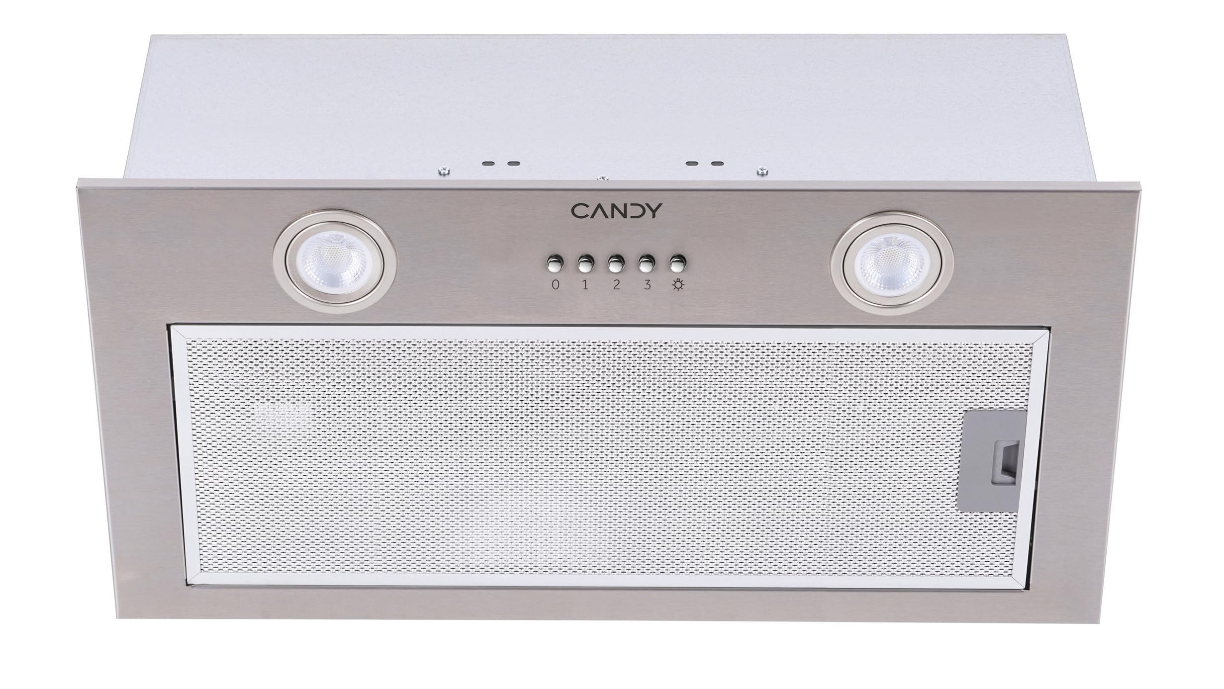 Candy CBG625-1XGG, Campana Grupo Filtrante, 52CM, 3 Niveles de Potencia, 44W, 206M3/H, Filtro de Carbono, Panel Aluminio Antigrasa, Iluminación LED, 68DB, Clase B, Gris Metalizado