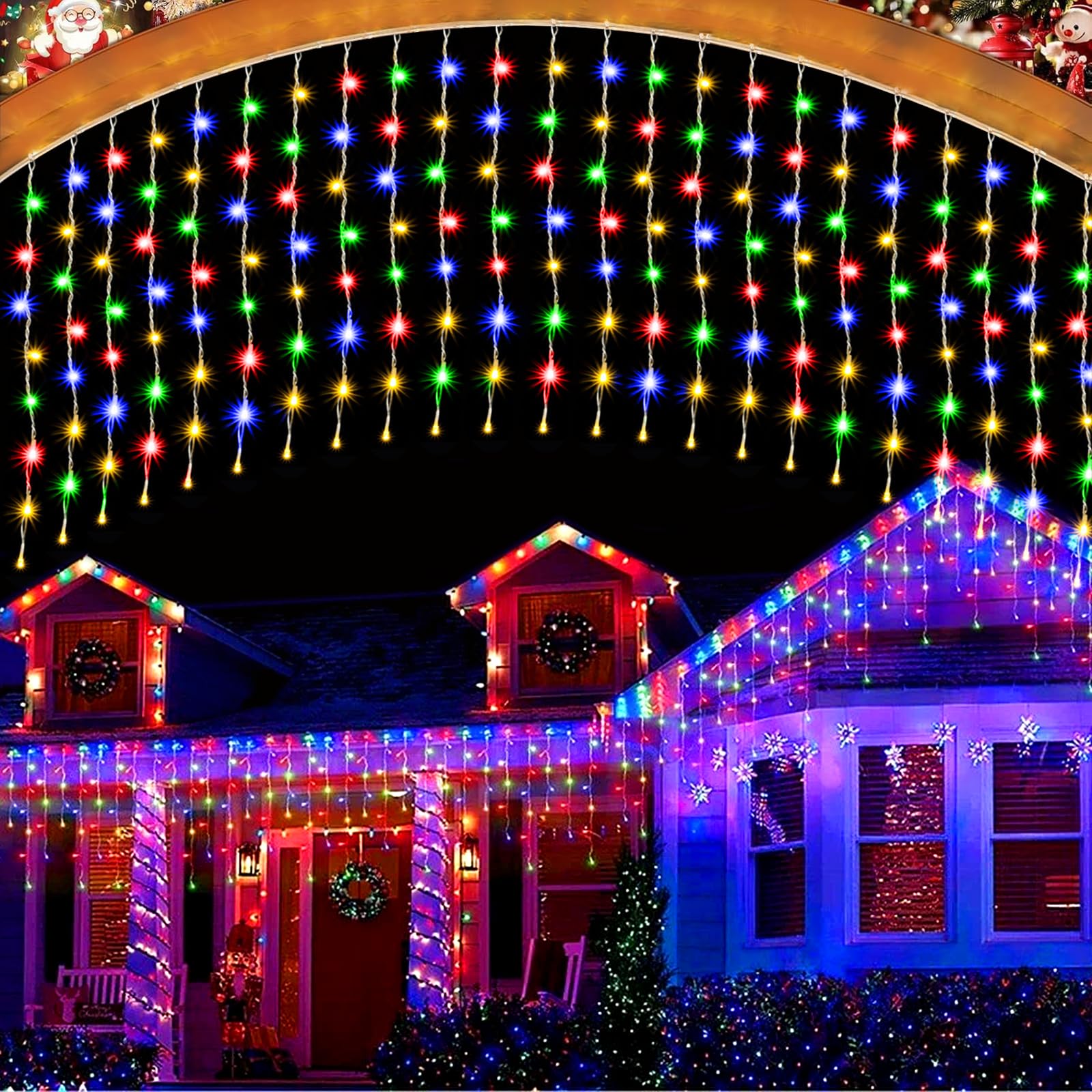 JIMACRO 5M/16.4FT Icicle Christmas Lights, 32pcs Icicle Fairy Lights
