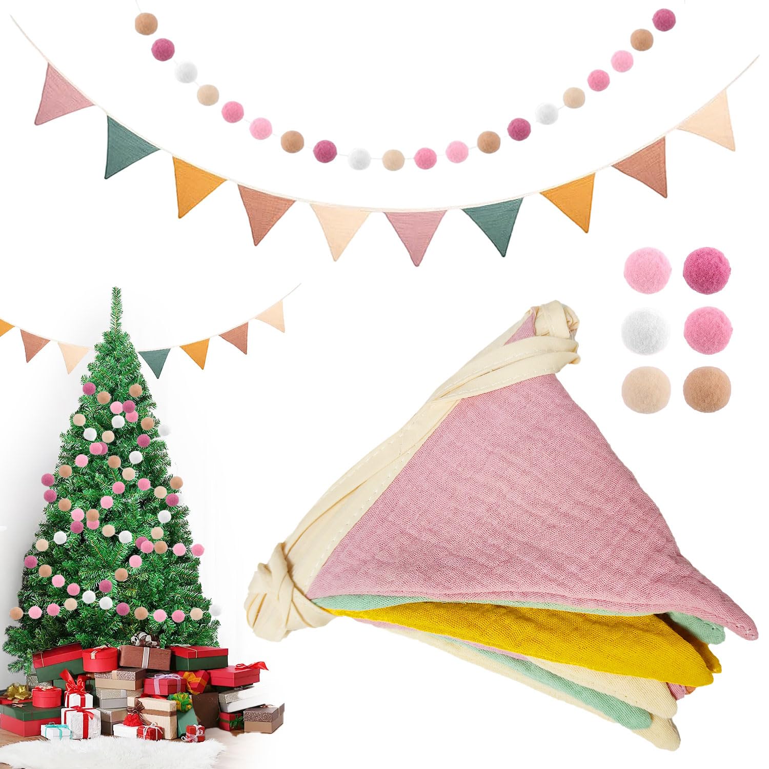 2 Pcs Bunting Fabric