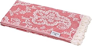 Carenesse - Toalla para hammam (100 % algodón, 90 x 175 cm), diseño floral, color rojo
