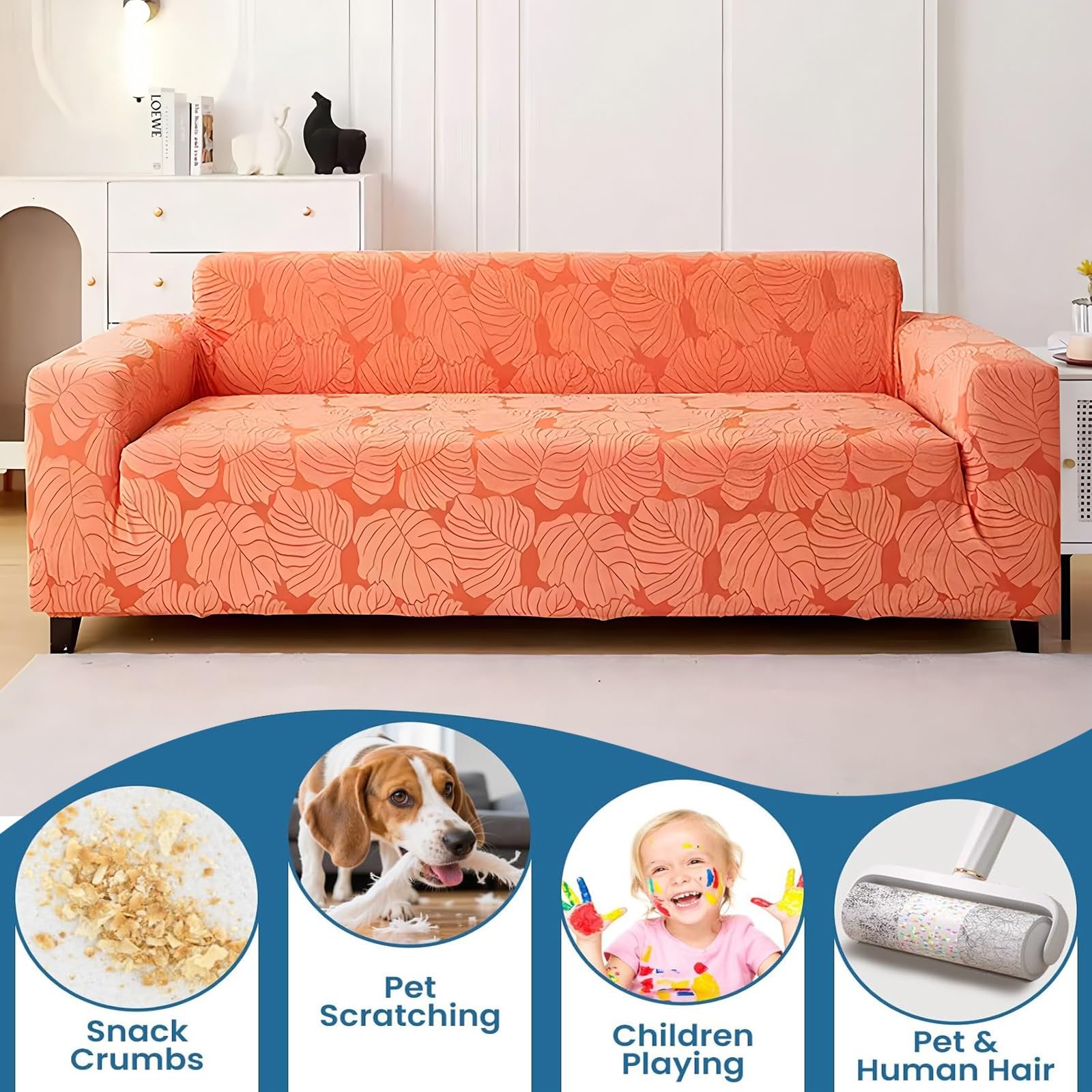 Sofabezug 2/1/3/4 Sitzer, Sofa Überzug L U Form Ecksofa Stretch Sofa/Couch Überzug, Universal Couchbezug, Sofa Cover Sofa Überwurf Sofaschoner(#I,235cm-300cm(1pcs))