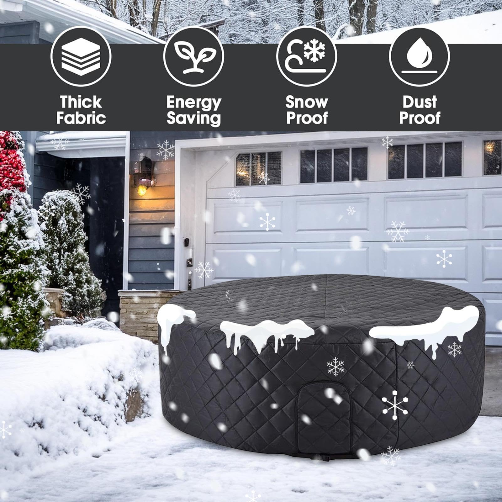 Manta térmica inflable para bañera de hidromasaje, protector de cubierta de spa para invierno, tapa de calefacción solar, spas de patio, centros de bienestar comerciales, accesorios de