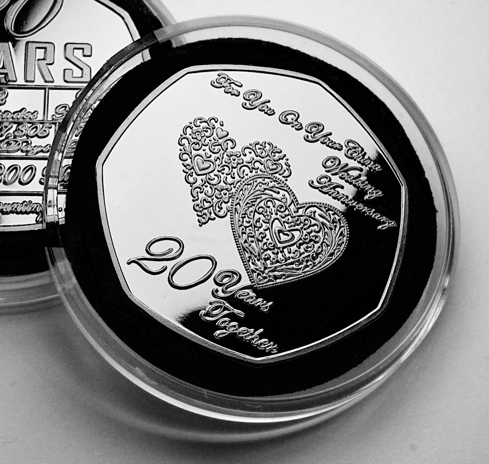 The Commemorative Coin Company On Your 20th China Wedding Anniversary Silver Commemorative in Capsule. Husband/Wife/Partner 20 Years Together Gift/Present Love/Token.