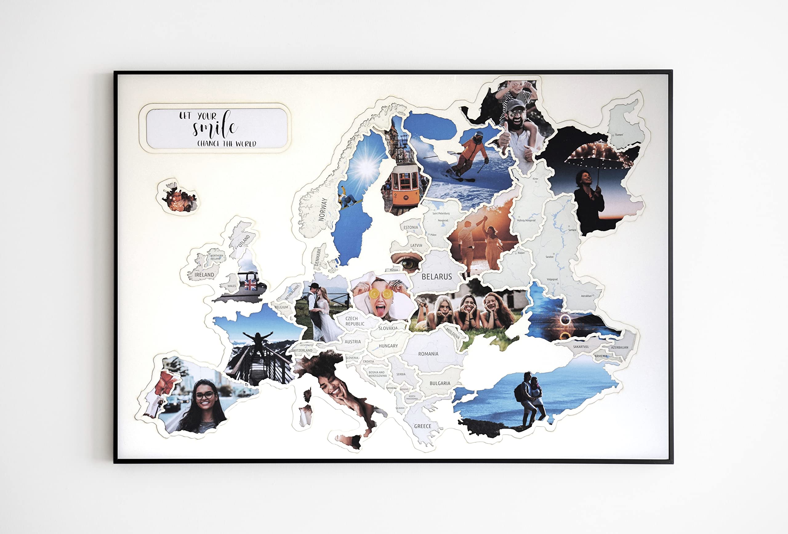 Photo map of Europe - Memories of Your Travels - Create your own personal  Collage - Personalised Travelers Map - dimensions 70x50cm : Amazon.co.uk:  Stationery & Office Supplies