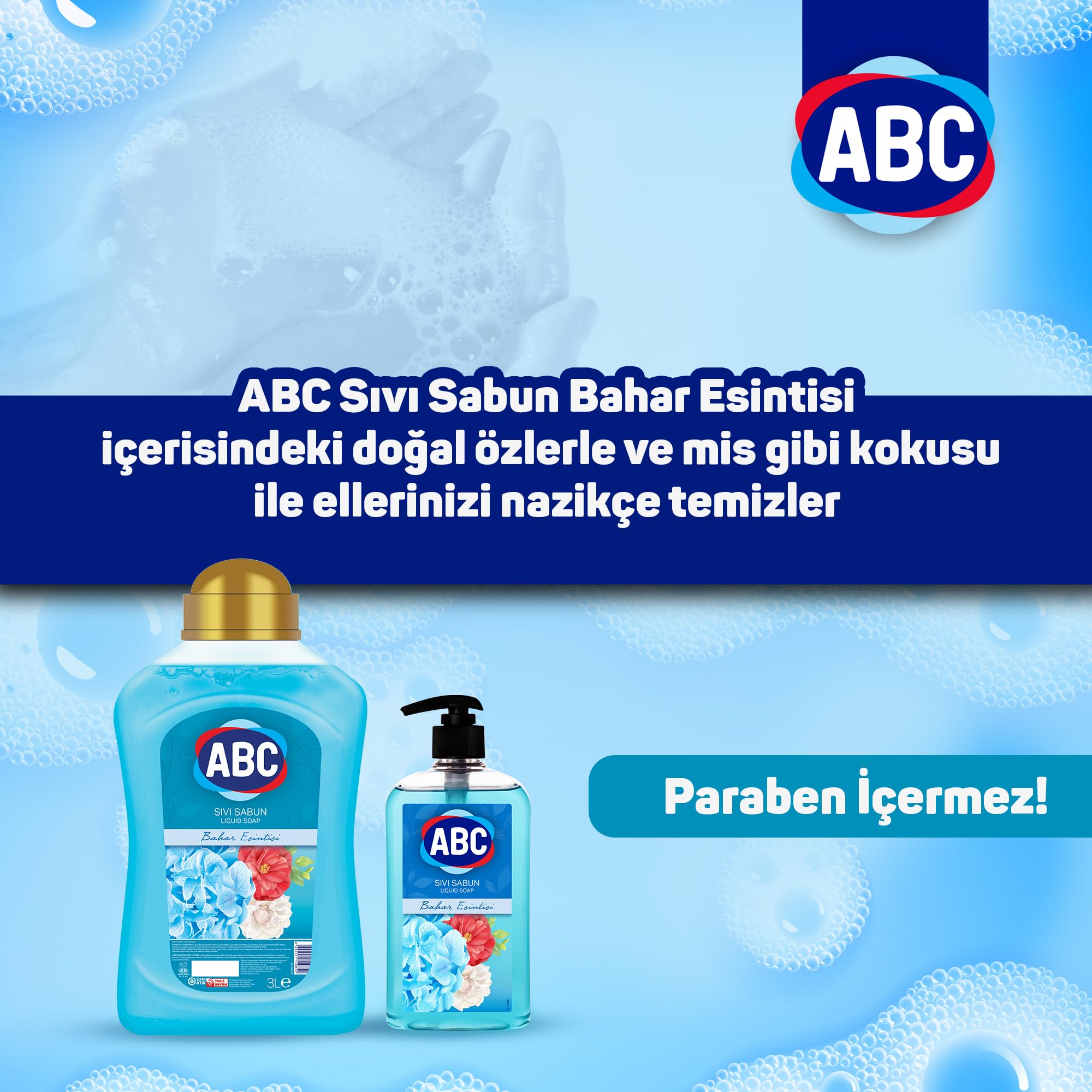 ABC DETERJAN Sıvı Sabun Mavi 400 Ml (2 paketi)