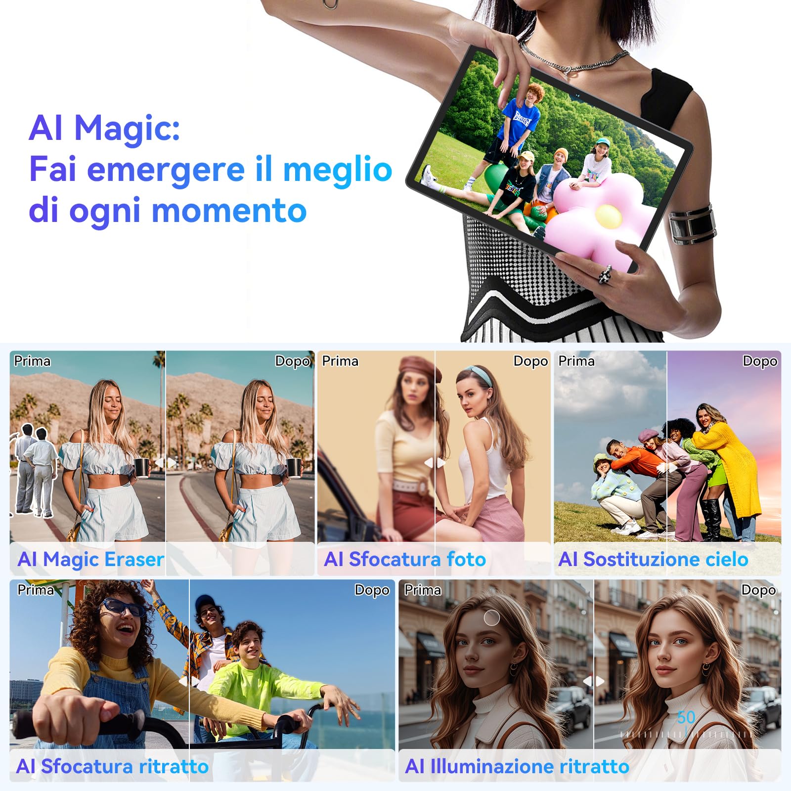 TABWEE W90 Tablet Android 15-11 Pollici FHD - 24GB RAM + 256GB ROM - Tablet in Offerta con Widevine L1, 4G LTE/5G WiFi, Octa Core T615, 8000mAh, Foto AI 16MP+8MP, TÜV, GPS, Gemini AI