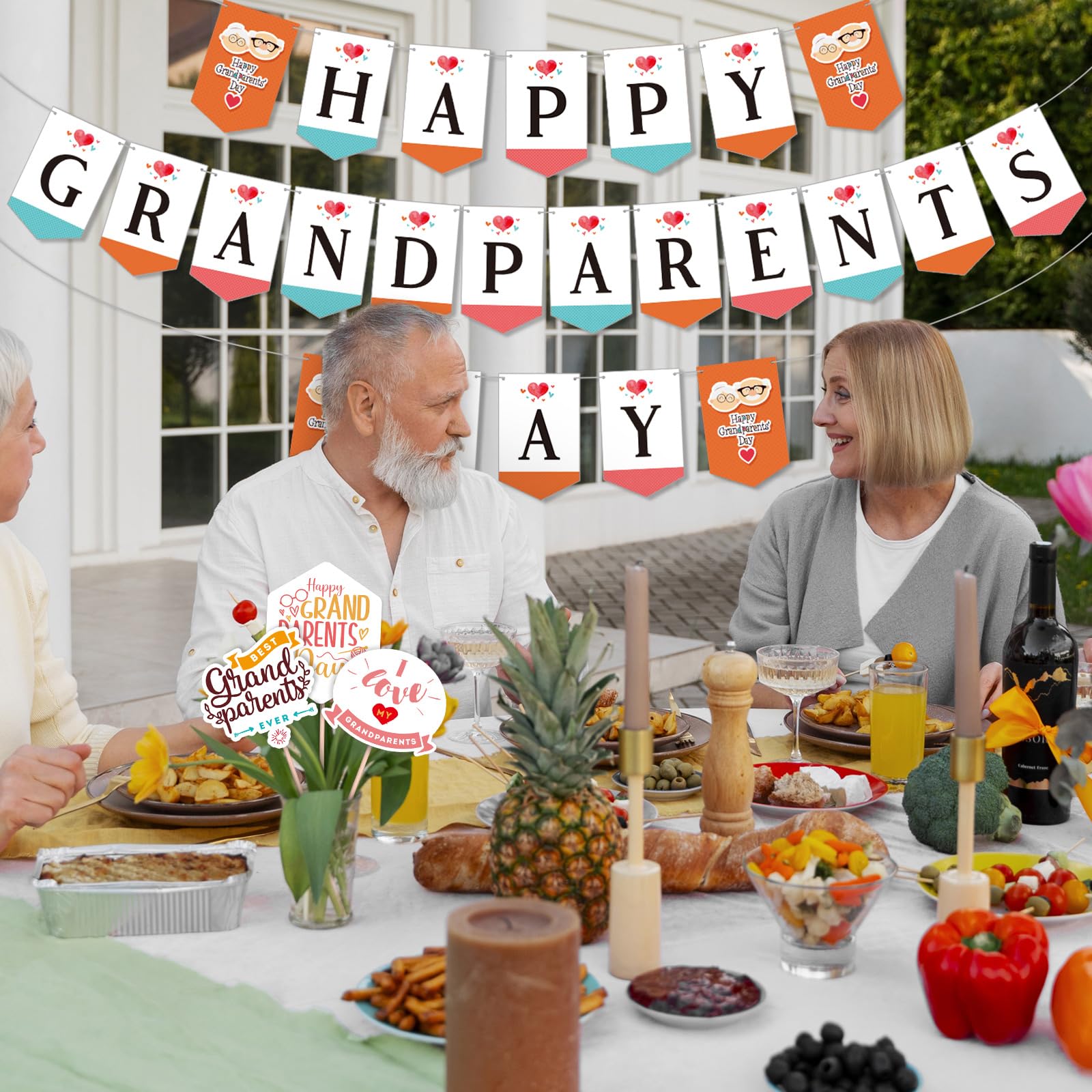 20-Pack Grandparents Day Gift Bags - Happy Grandparents Day Party Favor Bags 9.84x7.87 Inches