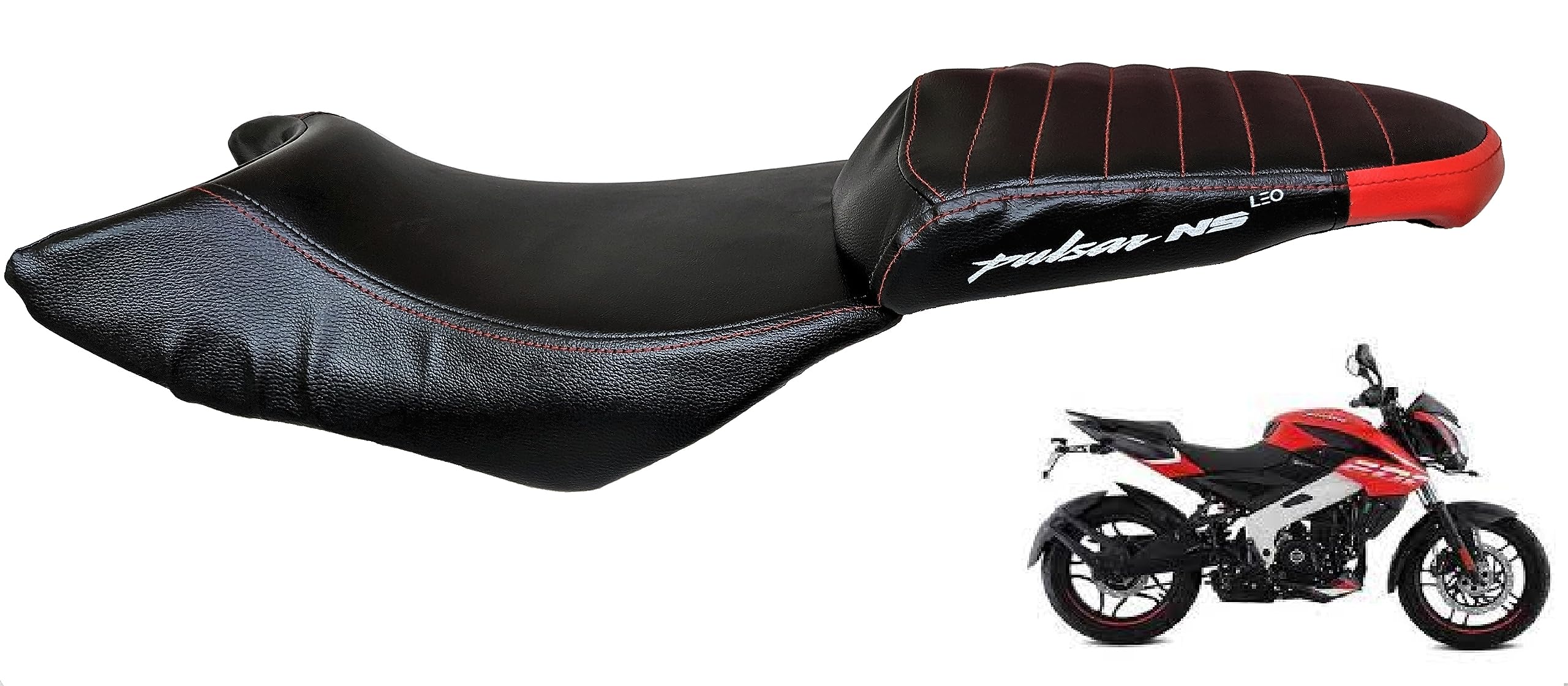 Pulsar NS125/160/200 Bike seat Cover,Colour red Black,pu Leather-image-38