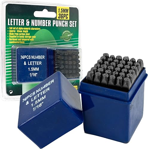 Miniatura 4 de Hawk Number & Capital Letter Punch Set 36 Pc (0.059 in 1/16"): NL-99093