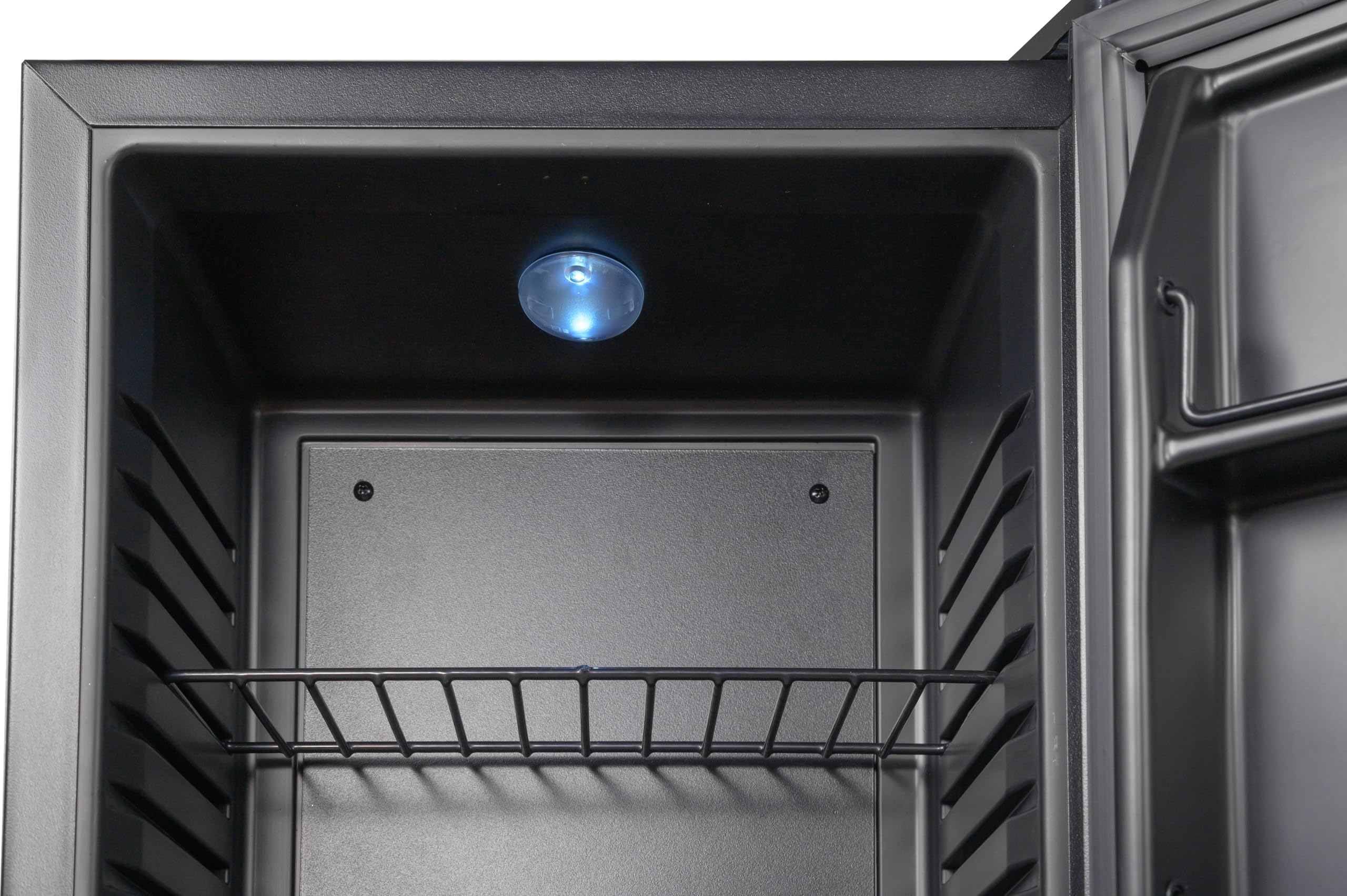 METRO Professional Minibar GMB1025B, 25 L, 55 W, LED-Beleuchtung, 1 verstellbarer Einlegeboden, Umkehrbare Tür, Geräuscharm, Schwarz