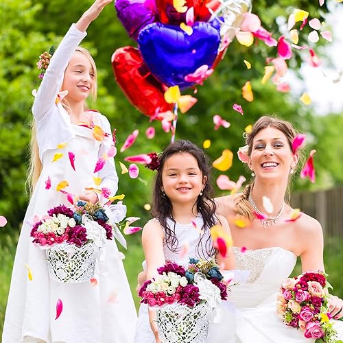 Miniatura 7 de Boao Cestas de boda con mango blanco, 2 paquetes (5.90 x 4.72 x 4.33 pulgadas)