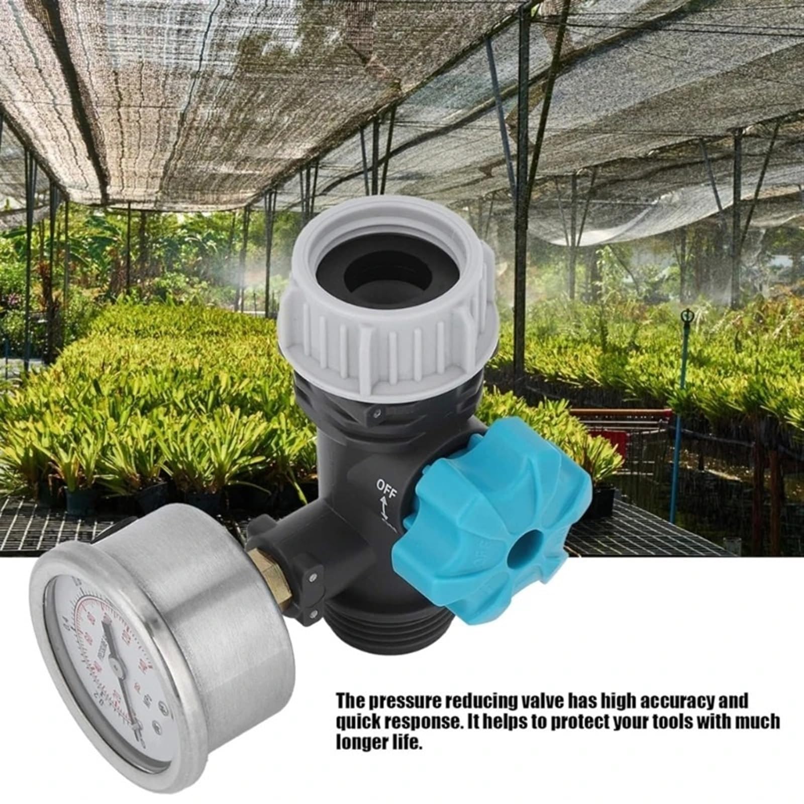 3/4 Plastic LeadFree Water Pressure Regulator Plastic Water Valves with Gauges Adjustable Pressure Reducer for RVs Campers