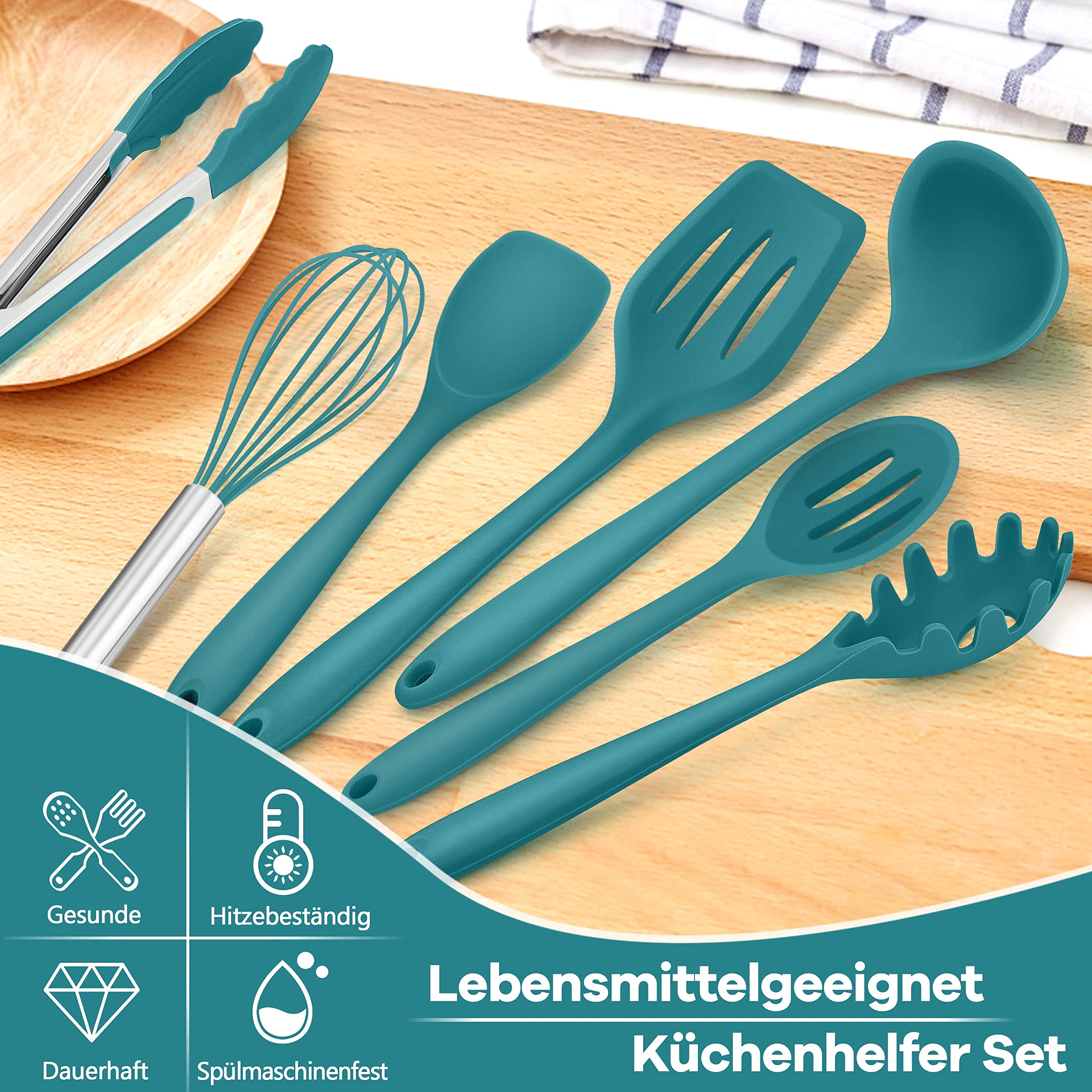 Juego De Utensilios Outlet Juego De Utensilios De Cocina De Silicona De Buena Calidad, Herramienta De Cocina Con Mango Chapado En Oro Rosa, Accorios De Utensilios De Cocina Antiadherent Ristent Al Calor