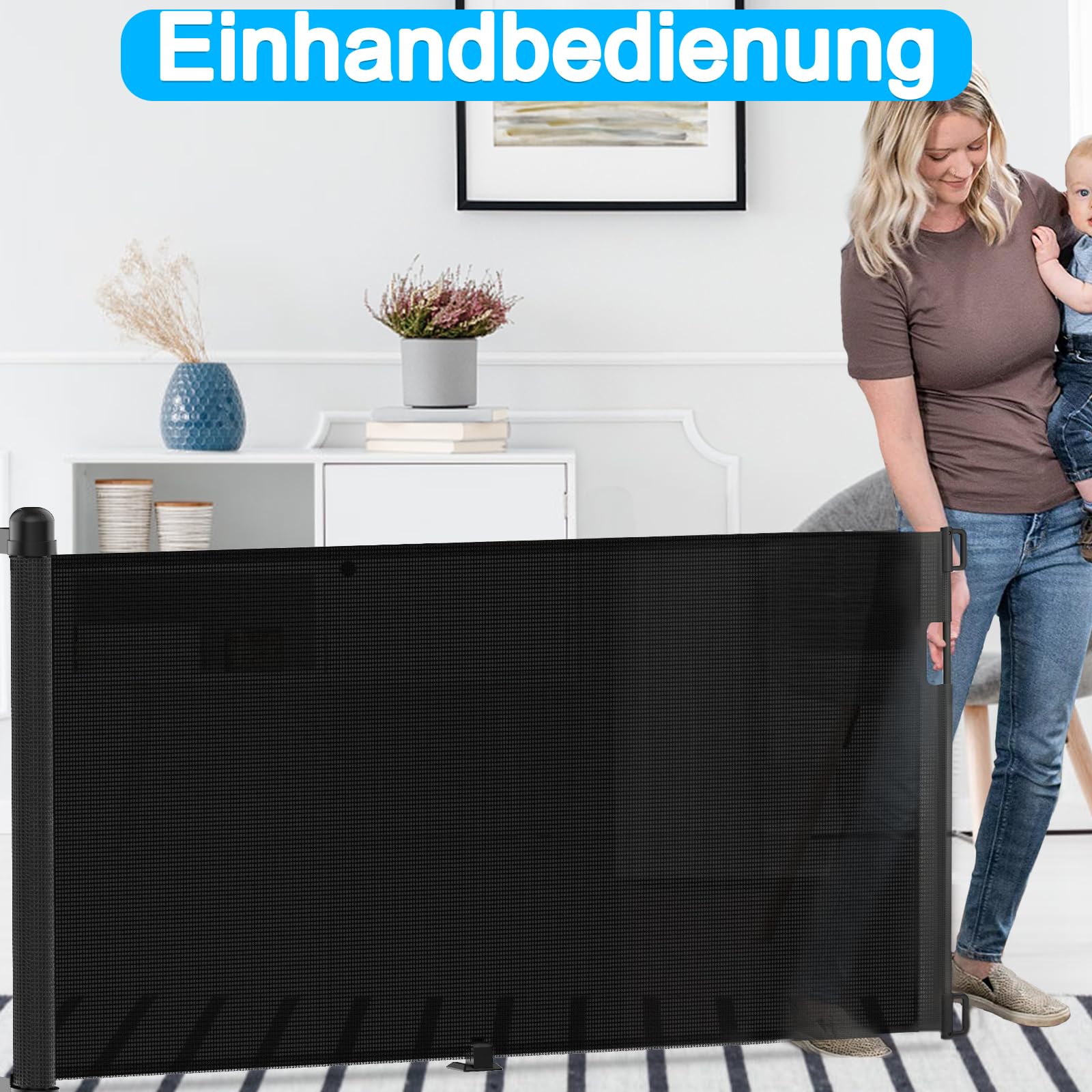 HENGMEI Barrera de protección para escaleras, para perros y bebés, extraíble, 300 cm