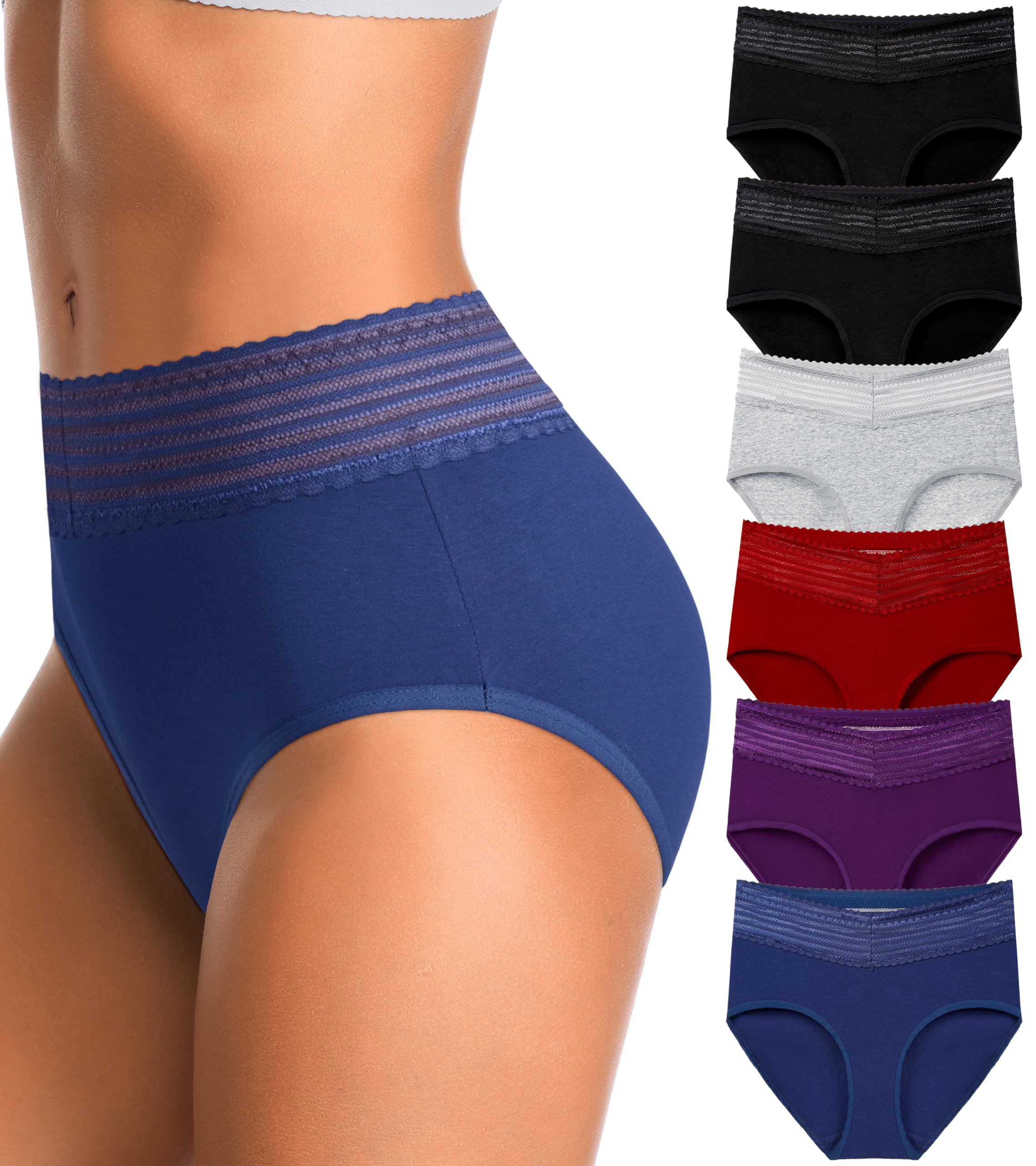 High Waisted Postpartum Underwear Womens Cotton Underwear Soft Breathable Full Coverage Stretch Panties Multipack