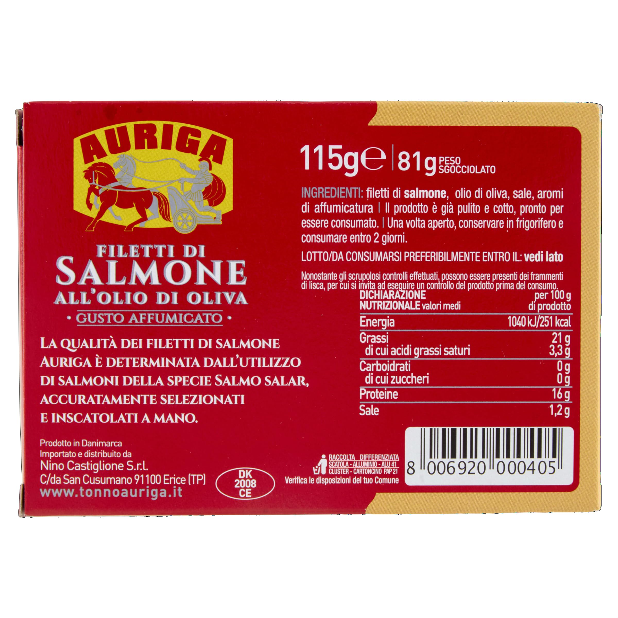 Auriga filetti di salmone all'olio di oliva 115gr. Gusto affumicato. Cotti a vapore. - 2