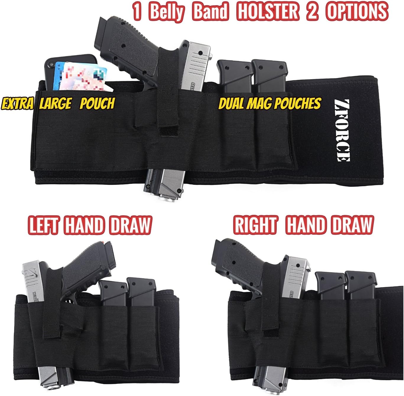 ZForce Conceal Neoprene Belly Band Pistol Handgun Holster