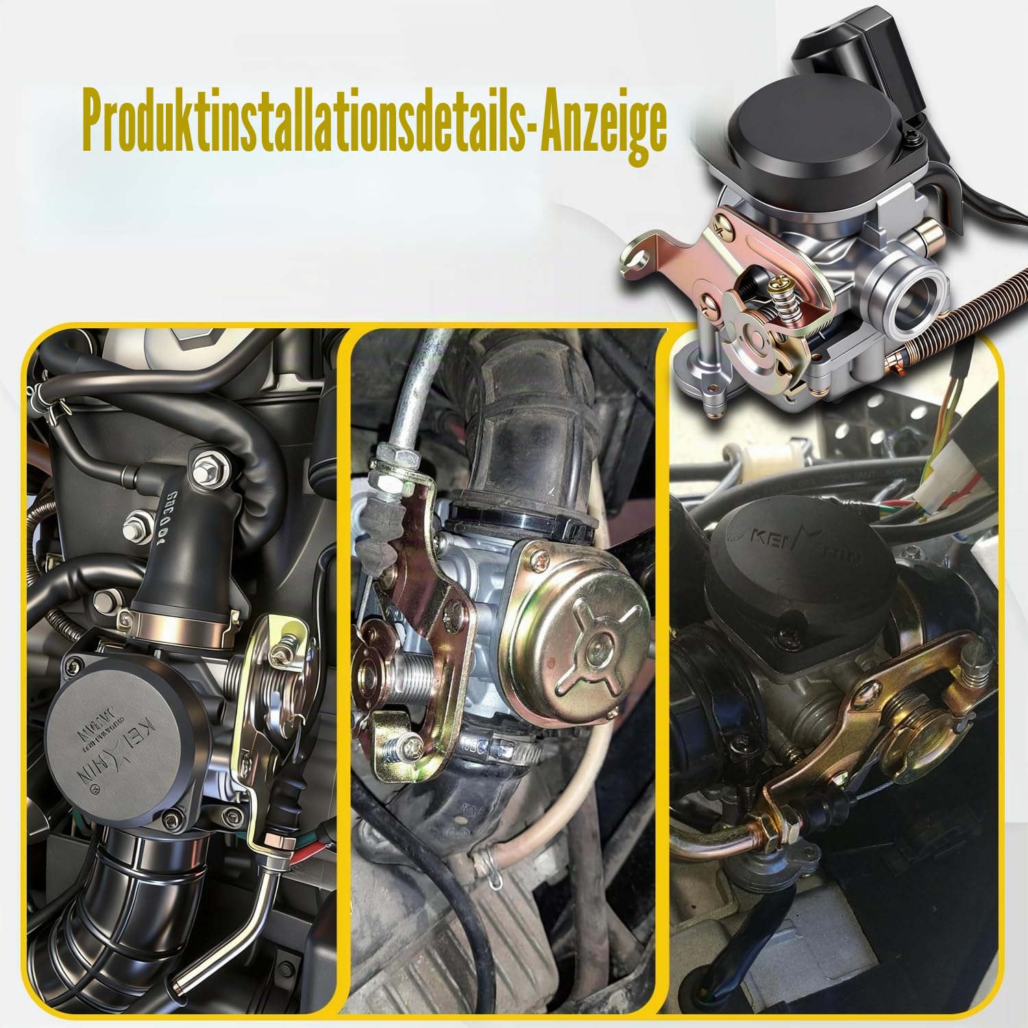 CVK PD18J Vergaser,Motorrad Vergaser für 4 Takt GY6 50CC 139QMB 139QMA Dirt Bike Motocross Motorrad Go Karts Scooter Quad ATV Filly 50