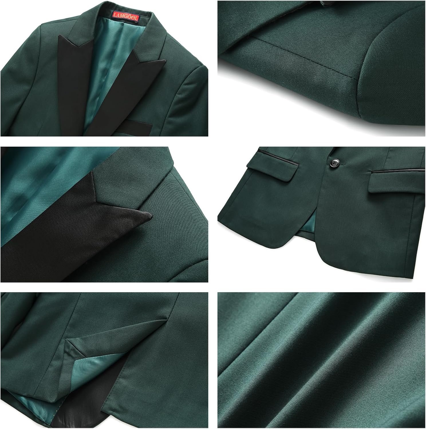 Lamgool Boys Tuxedo Suit 3 Piece Slim Fit Set with Blazer Jacket Vest Pant Kids Formal Outfit for Wedding Prom Size 6-20 - Image 7