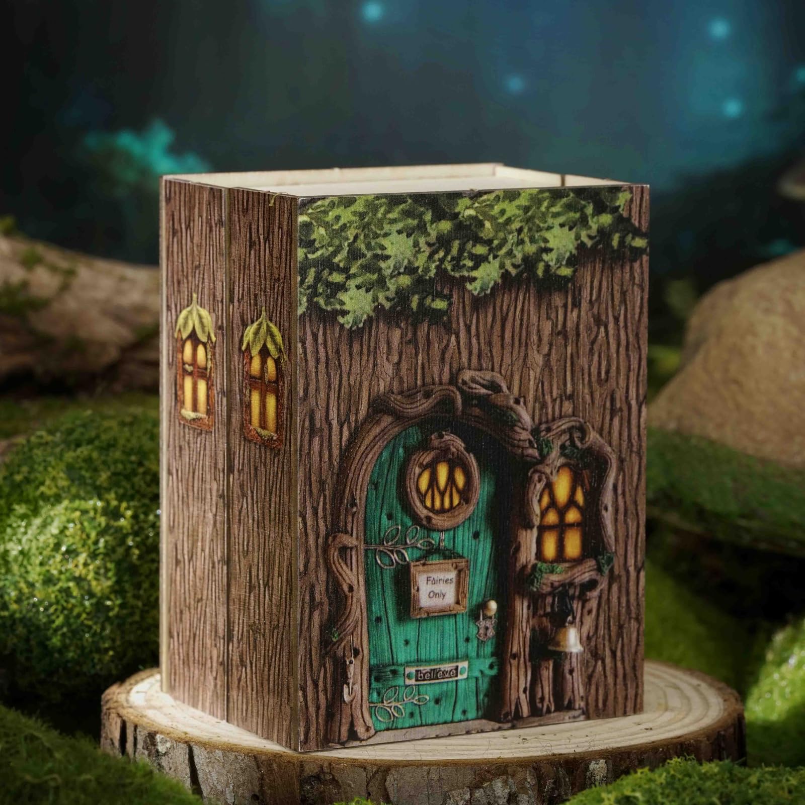 CUTEROOM Miniatur Hausbausatz, kleine Hausbausätze zum Bauen, DIY Puppenhaus aus Holz mit LED, Mini Modellbausätze als Geschenk für Teenager und Erwachsene (Forest Wonderland)