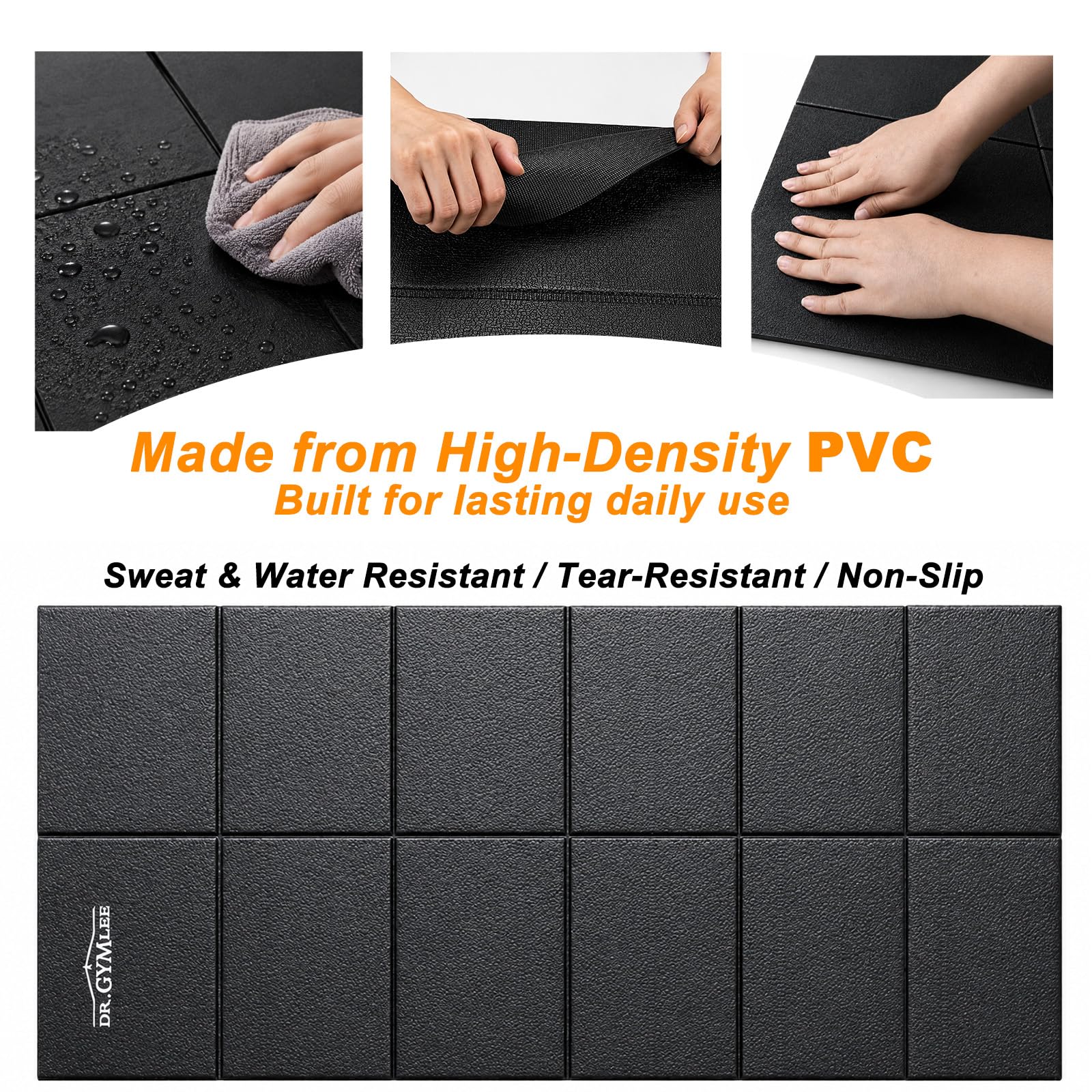 Tappetino Walking Pad e Tapis Roulant, Protezione Antiscivolo e Assorbimento Rumore, PVC Alta Densità Pieghevole per Moquette e Pavimenti in Legno, 140 x 60 x 0,6 cm