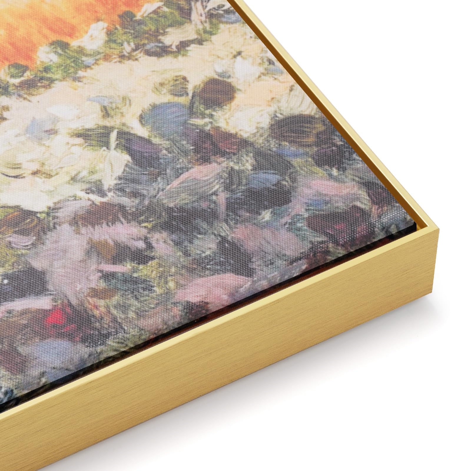 Akfado Canvas Frame for 48x60 Oil Paintings, 0.86" Deep DIY Metal Floater Frames for Vintage Wall Art Prints, Minimalist Wall Decor for Bedroom Hallway Entryway, No Glass & Back (Gold)