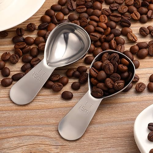 Miniatura 5 de Patelai Cuchara de café de 3 piezas, cucharas medidoras de acero inoxidable, cucharadas de café de mango corto para té, azúcar, cocina, regalos