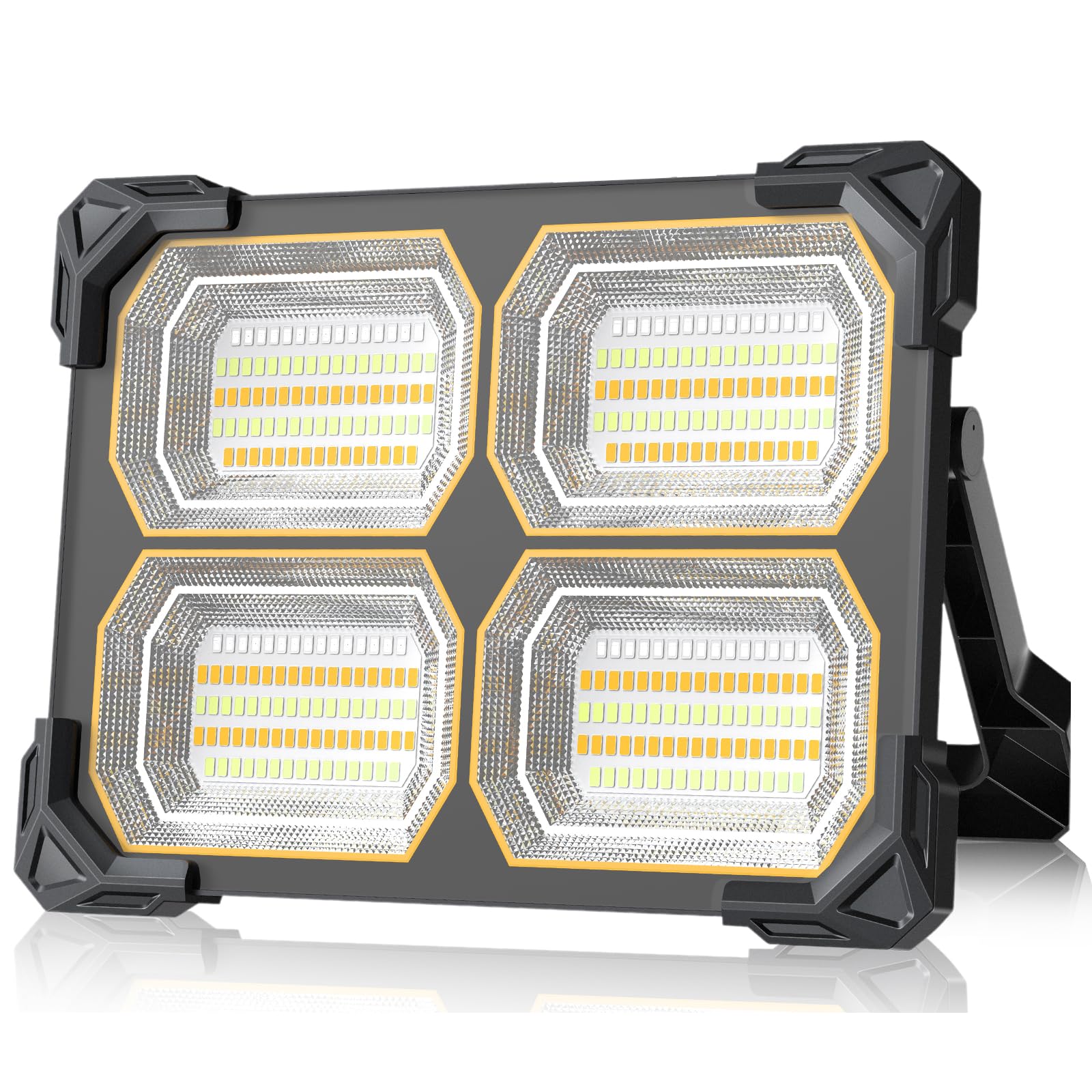 604200 rechargeable led flashlight worklight 200W Led Work Light Rechargeable,20000MAh Solar Portable Light, 20000LM  Magnetic Work Lights, 326 Led Battery Work Lights with Stand 5 Lights Modes  IP66 Waterproof for Outdoor Camping Car Repairing