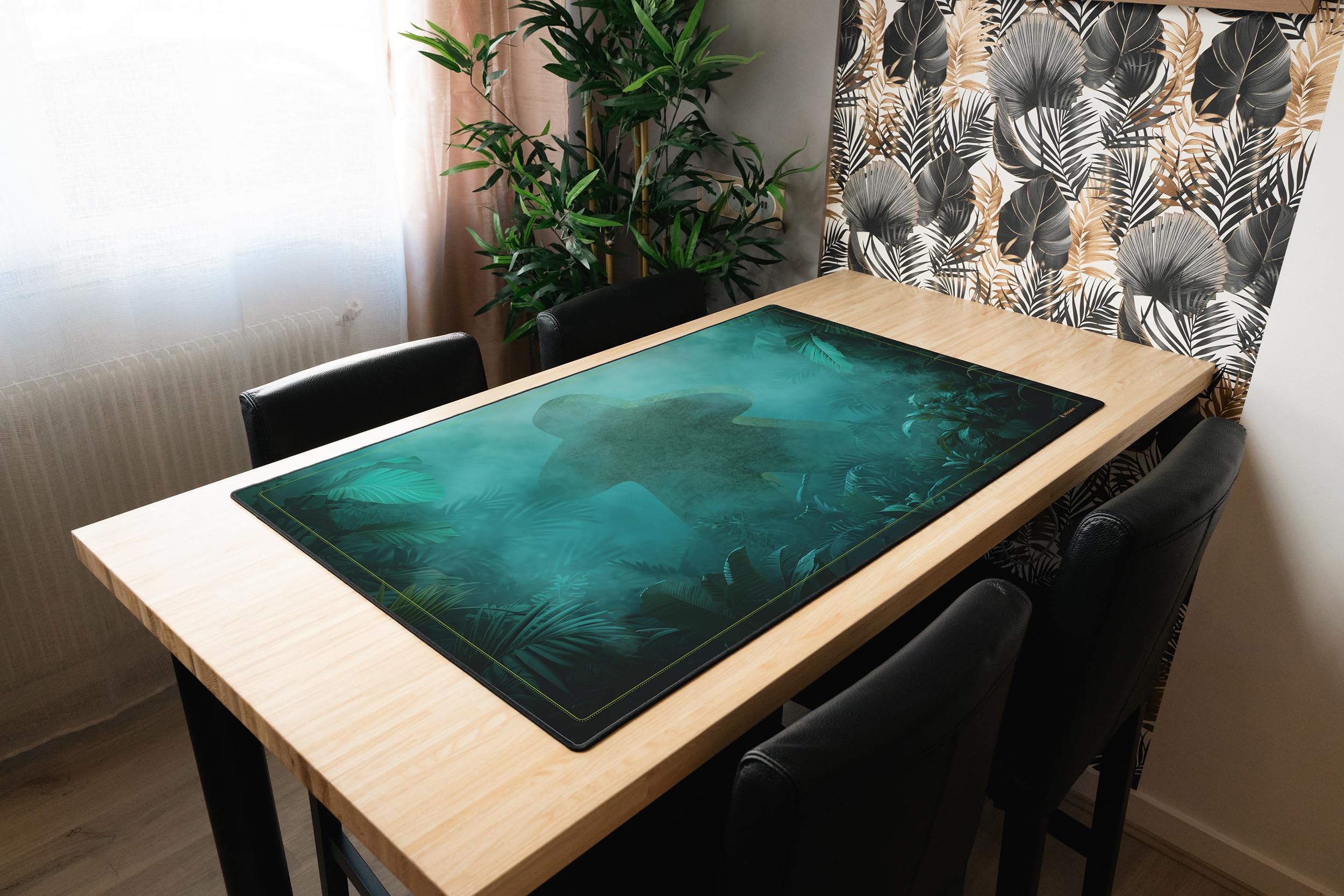WOGAMAT Tapis Forest MEEPLE (Taille 2 60X100 CM) - pour Jeux de société et Jeux de Cartes - qualité Premium