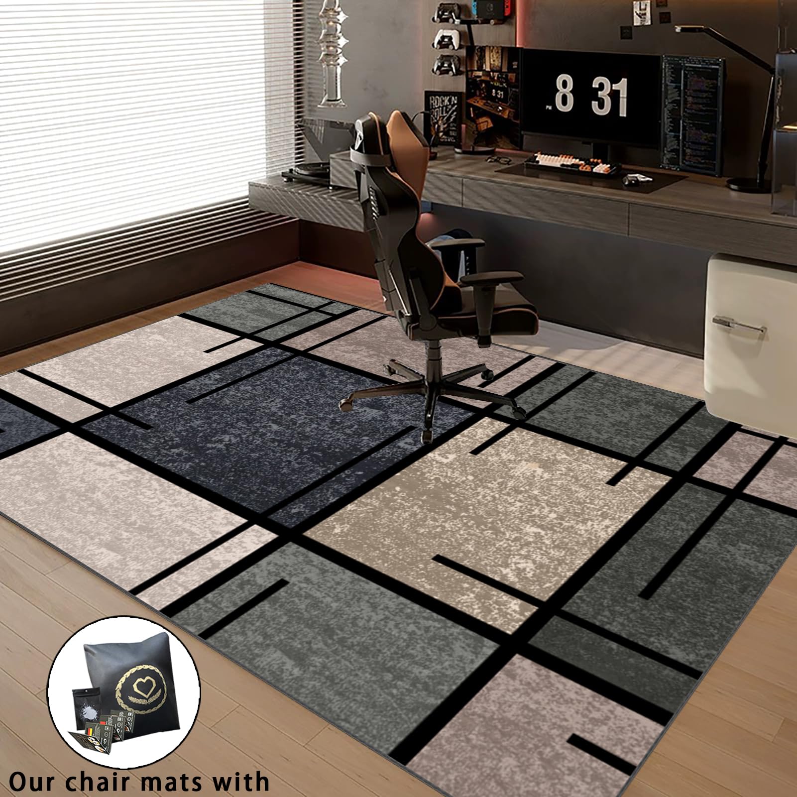 Alfombra Oficina TOYOCC Alfombrilla Para Silla De Oficina Gaming Para Suelos Duros 120 X 140 Cm, Protector De Alfombra Multiusos, Alfombrilla Para Silla De Escritorio Duradera Con Antideslizante Para Oficina En Casa