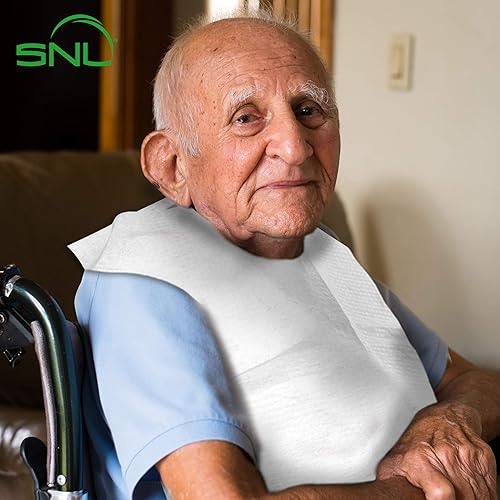 Miniatura 3 de SNL Baberos desechables de calidad para adultos, con forro de poliéster, 16 x 28 pulgadas, paquete de 300