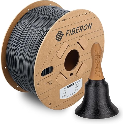 Polymaker Fiberon PPS-CF10 Filament Black 1.75mm 3kg, Extreme Heat Resistance - Fiberon Carbon Fiber Reinforced PPS 3D Printing Filament Ideal for Molding