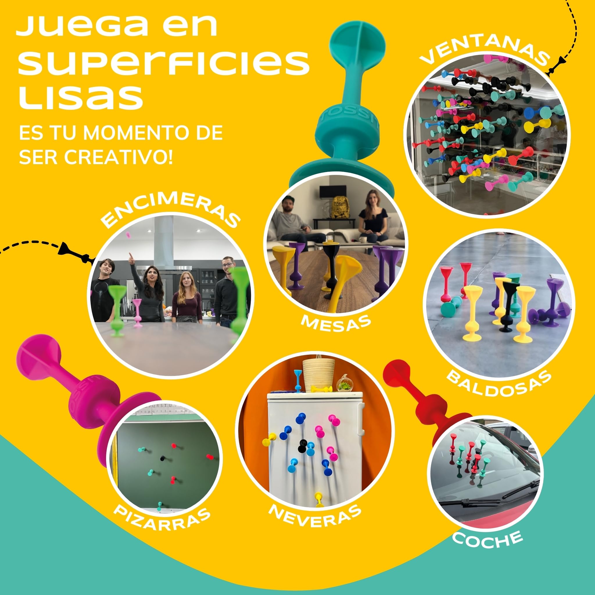 TOSSIT Juego Dardos de Silicona Ventosa Familia Amigos Petanca Bocha Navidad Diversión Portátil Ediciones Limitadas