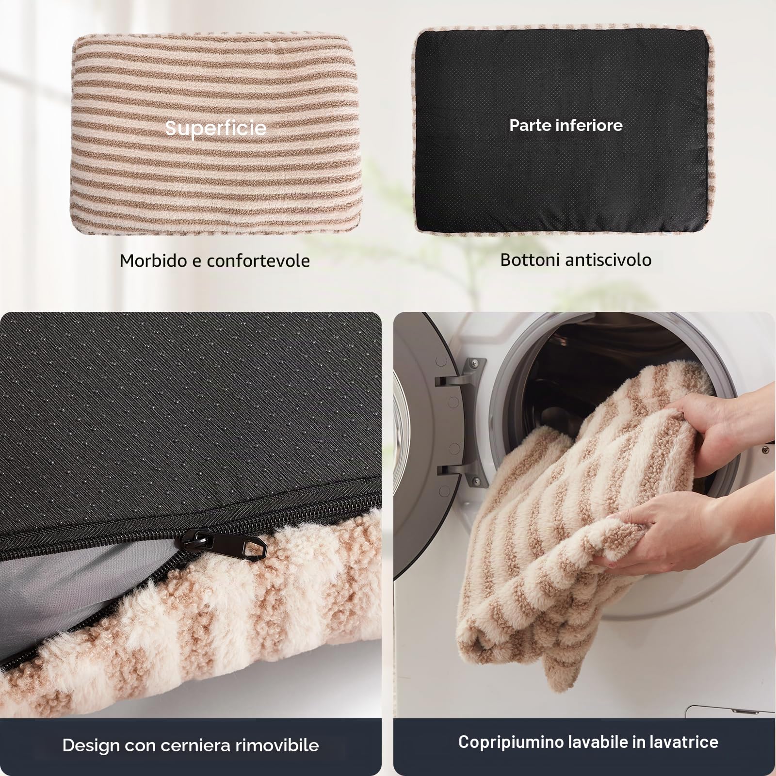 Pawk Cuccia Cane Interno, Cuscino per Cani Taglia Grande, Cuscino Cane Sfoderabile e Lavabile, Cuccia per Cani Soffice Traspirante Antiscivolo, 89x58x10cm