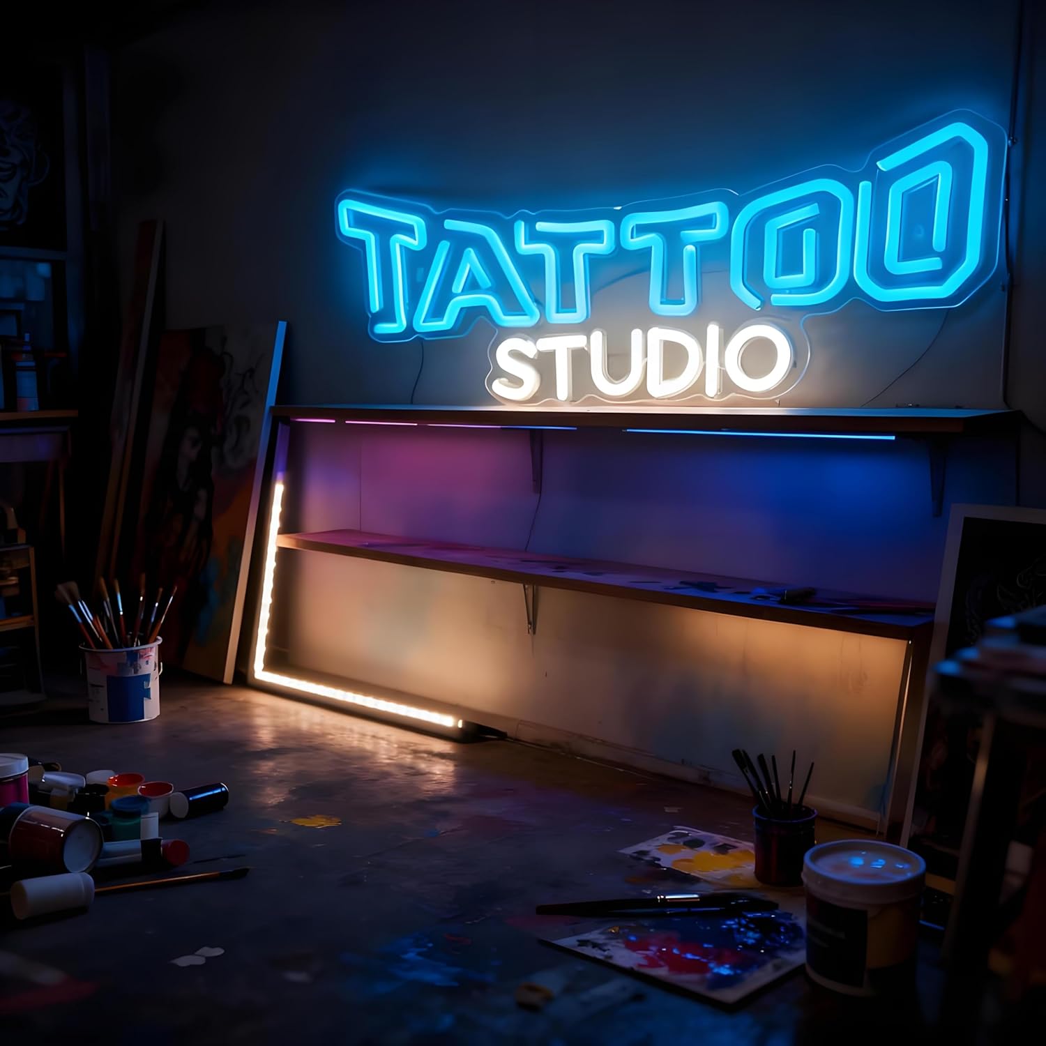 Tattoo Neon Sign in Business Led Sign Light Up Letters for Wall Decor Led Decorative Night Neon Signs Party Decorations Christmas Gifts for Tattoo Studio Billboard Grand Opening Photo Prop - Image 4