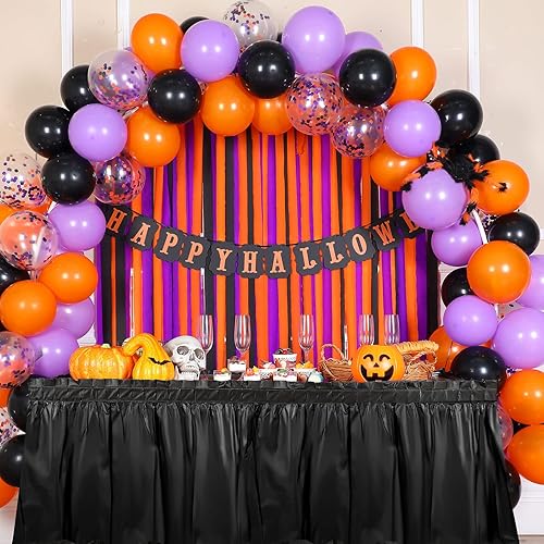 Miniatura 7 de 4 piezas de falda de mesa de plástico de 29 pulgadas x 14 pies, desechables para mesa rectangular, falda de mesa tutú, mantel de plástico,