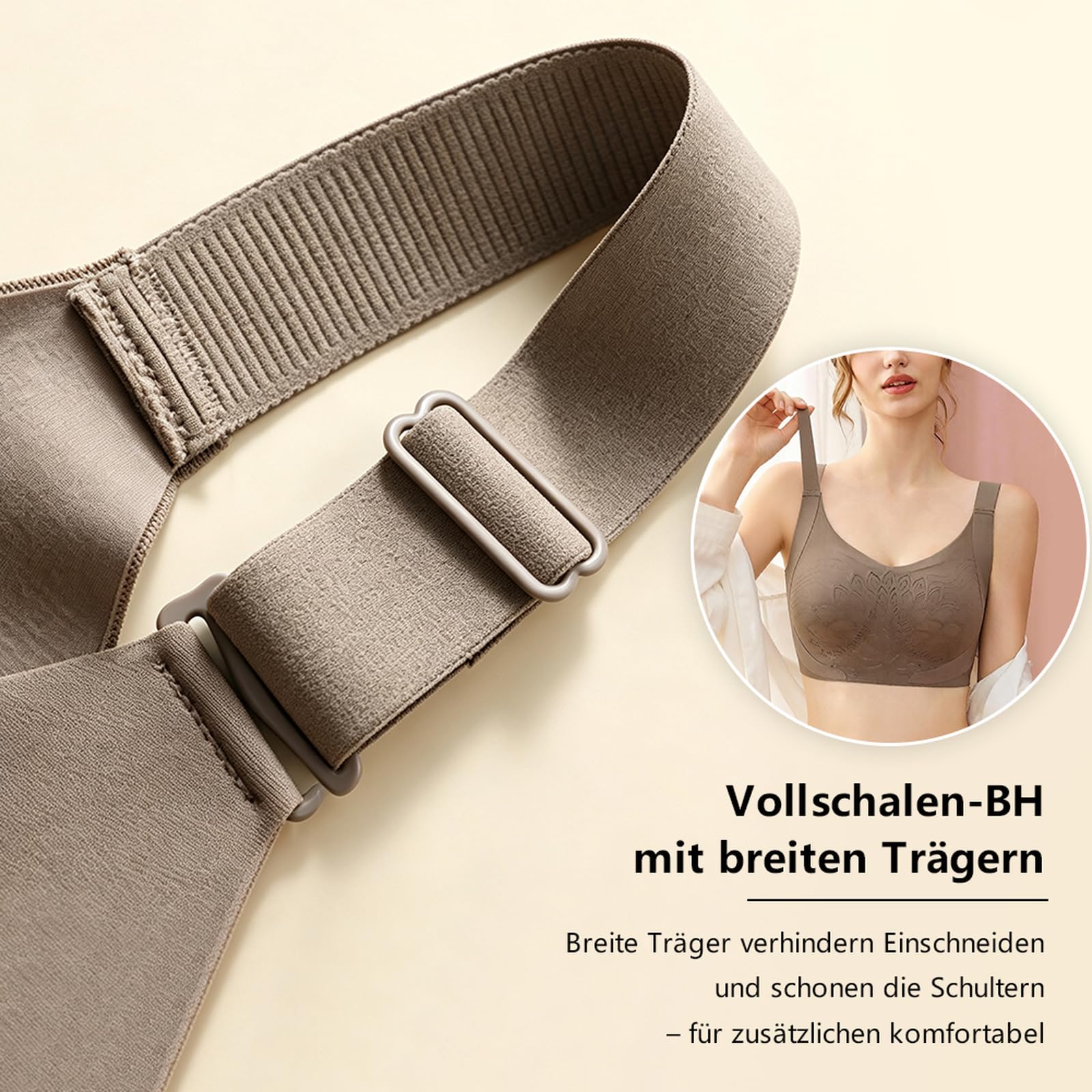 Brassiere Sport Femme sans Armature Brassiere Couverture complète | brassière forte poitrine élastique dos extensible pour se détendre à la maison