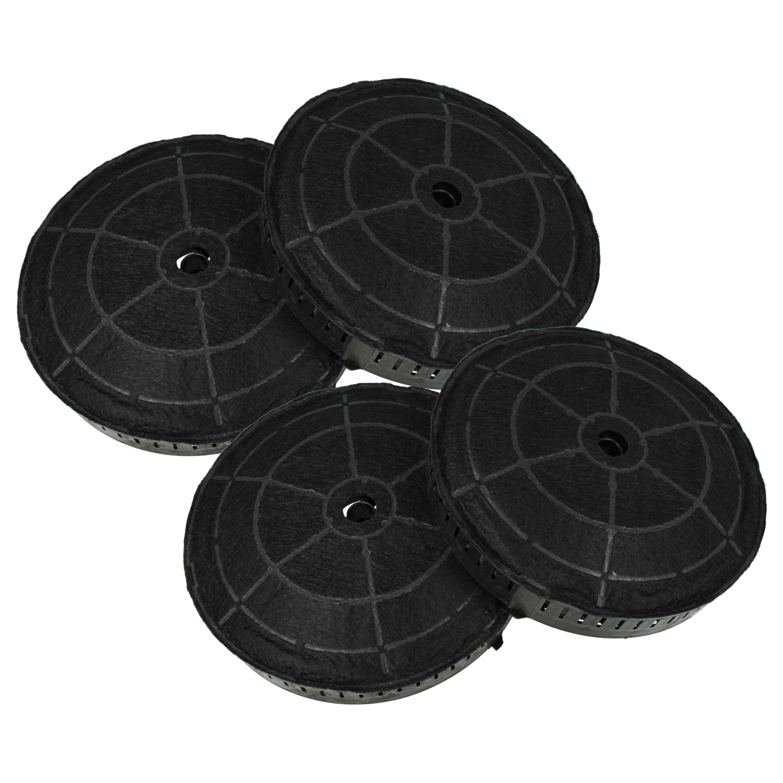 vhbw 4x Activated Carbon Filter compatible with Elica BELT BL/F/55 PRF0034211C, BELT BL/F/80 PRF0032793C, BELT BL/F/80 Extractor Hood - 17.2 cm