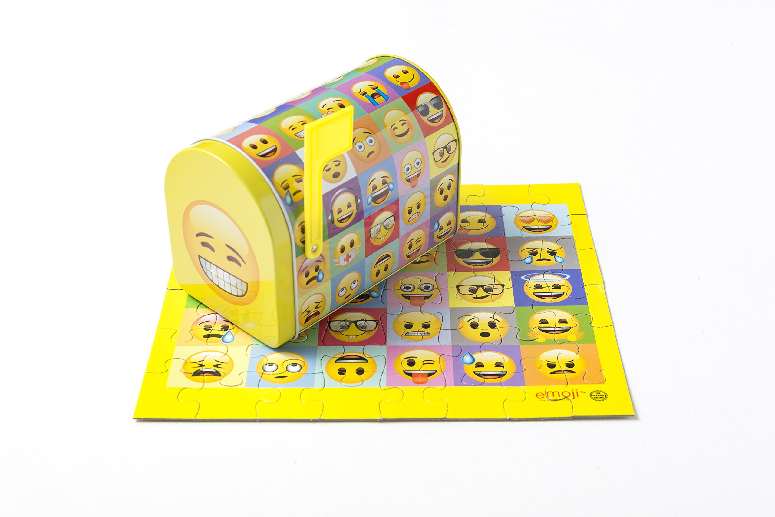 DaHo Mail Box Tin with Puzzles Inside 48 pcs (Emoji Crowd)