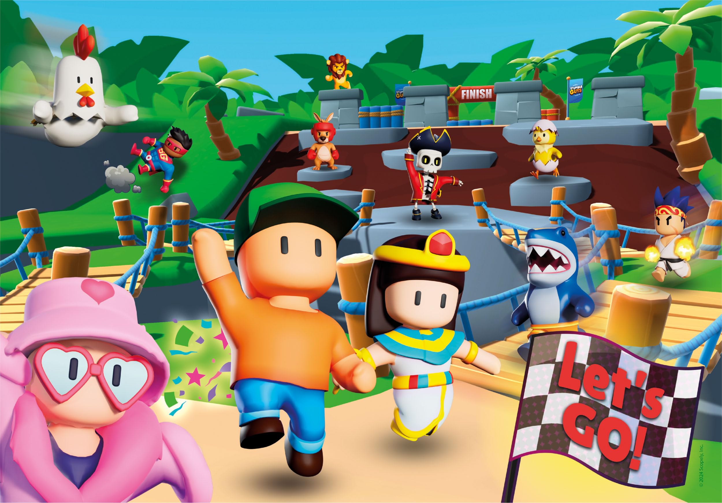 Clementoni Teile Kinder 7 Years, Puzzle Figures Video Game, Gaming, Made in Italy, 29322, Stumble Guys 180 Pieces - Image 2