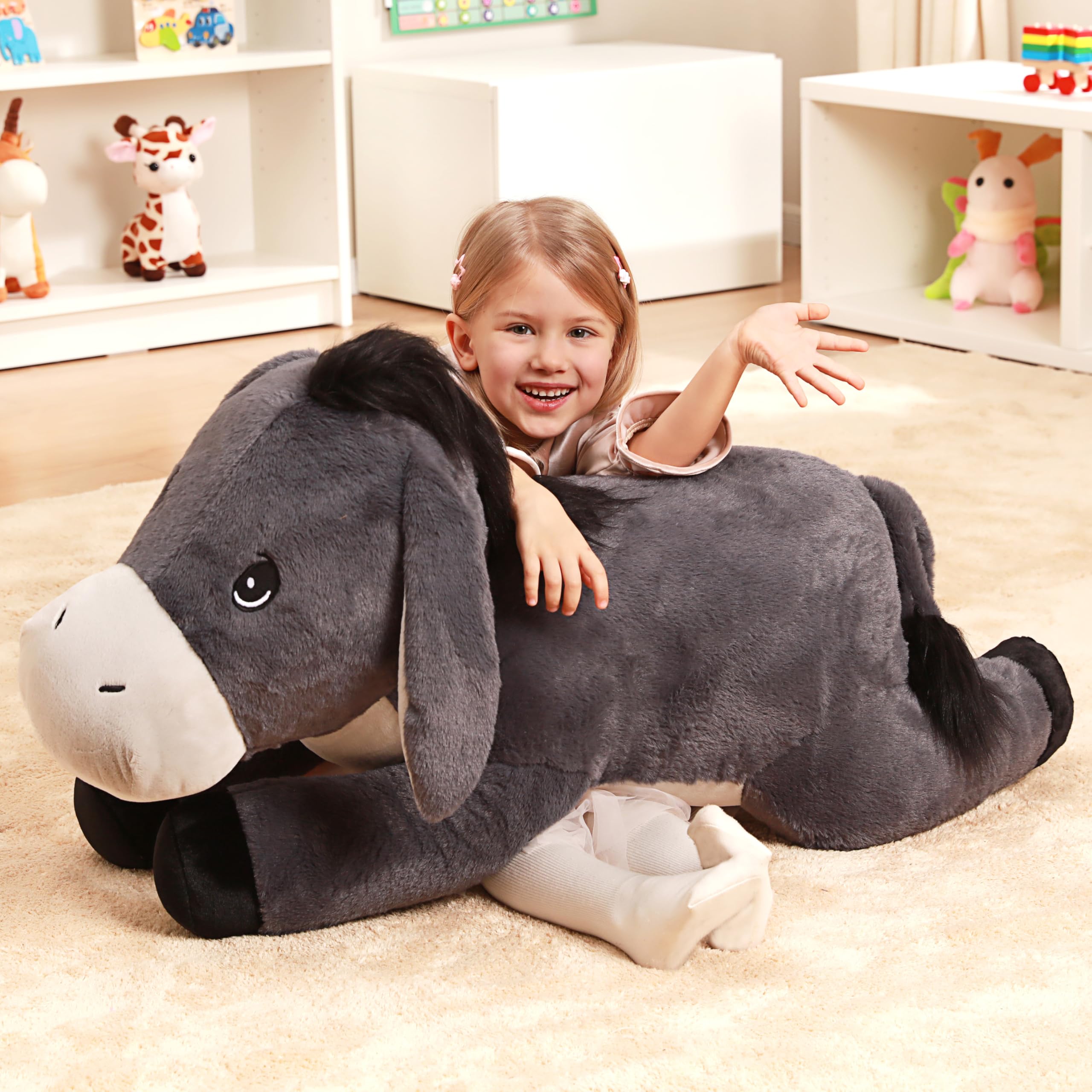 IKASA Animal de peluche gigante de 33 pulgadas, súper suave, sin cremallera