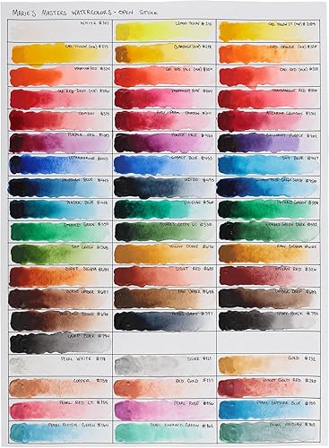 Miniatura 2 de Marie's Pintura de acuarela  Color concentrado, pigmentos puros, alta resistencia a la luz, pintura artesanal para artistas, juego de 9 (0.3fl oz0.3