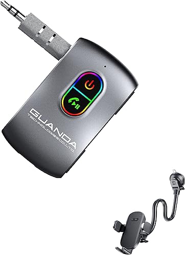 GUANDA TECHNOLOGIES CO., LTD. Receptor Bluetooth 5.0 para coche, soporte para teléfono de automóvil, soporte de teléfono mejorado para automóvil,