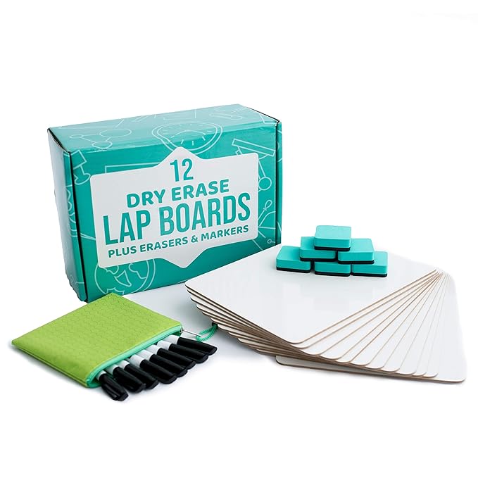Dry Erase Lapboards 12pc Classroom Pack Mini Lapboards + 12 Bonus