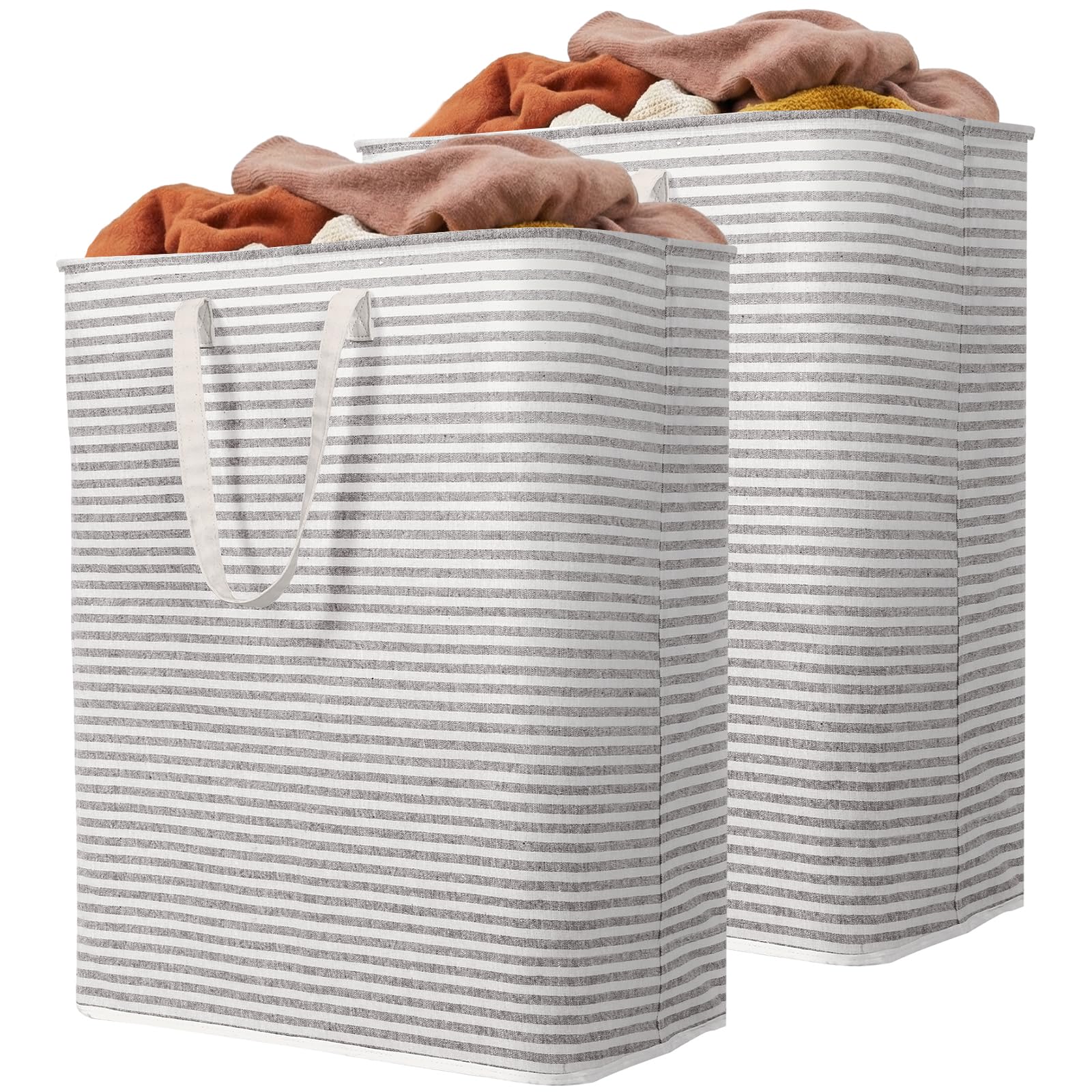 Lifewit 125L Large Laundry Baskets, Laundry Hampers Bags, 2 Pack, Grey
