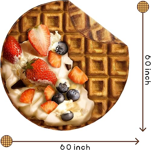 Miniatura 4 de Bnuitland Manta divertida de gofres, 300 GSM, manta gigante realista de doble cara con una bolsa de almacenamiento, regalo novedoso para adultos y