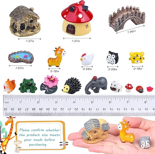 Miniatura 3 de Modacraft 200 accesorios de jardín de hadas en miniatura, incluyendo 100 pines fijos, kit de jardín de hadas, figuras de animales, mini paisaje para
