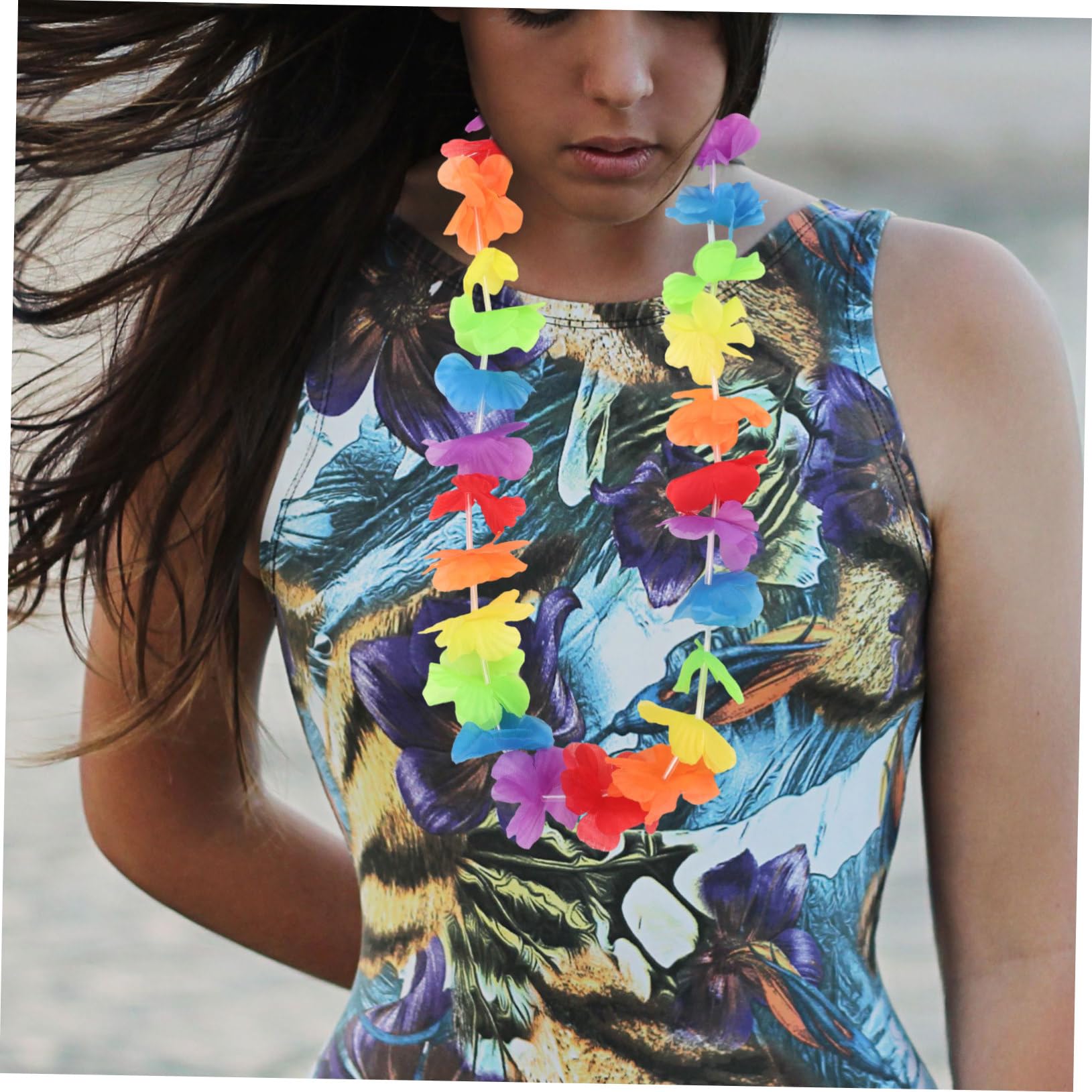 Zerodeko 20piezas Guirnalda Hawaiana De Flores Para Fiestas Tropicales y Cumpleaños Collar Floral Para Bodas y Eventos Accesorio Para Disfraces y Fotografía
