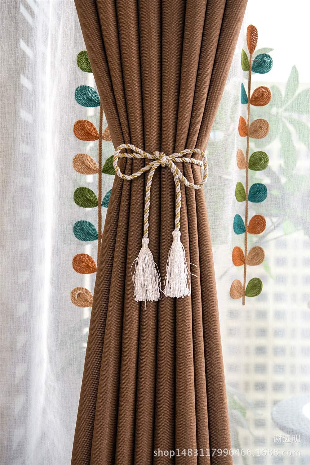 Window Drapes Fabric Solid Color Velvet Linen Simple Modern 2-Pack W x L-90 x 90 Inch (2 X 46" W X 54" L (117cm X 137cm))